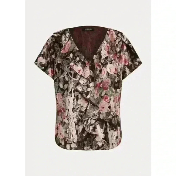 Lauren Ralph Lauren Tops - NEW! Lauren Ralph Lauren Women's S Floral Metallic Jacquard Blouse NWT $165